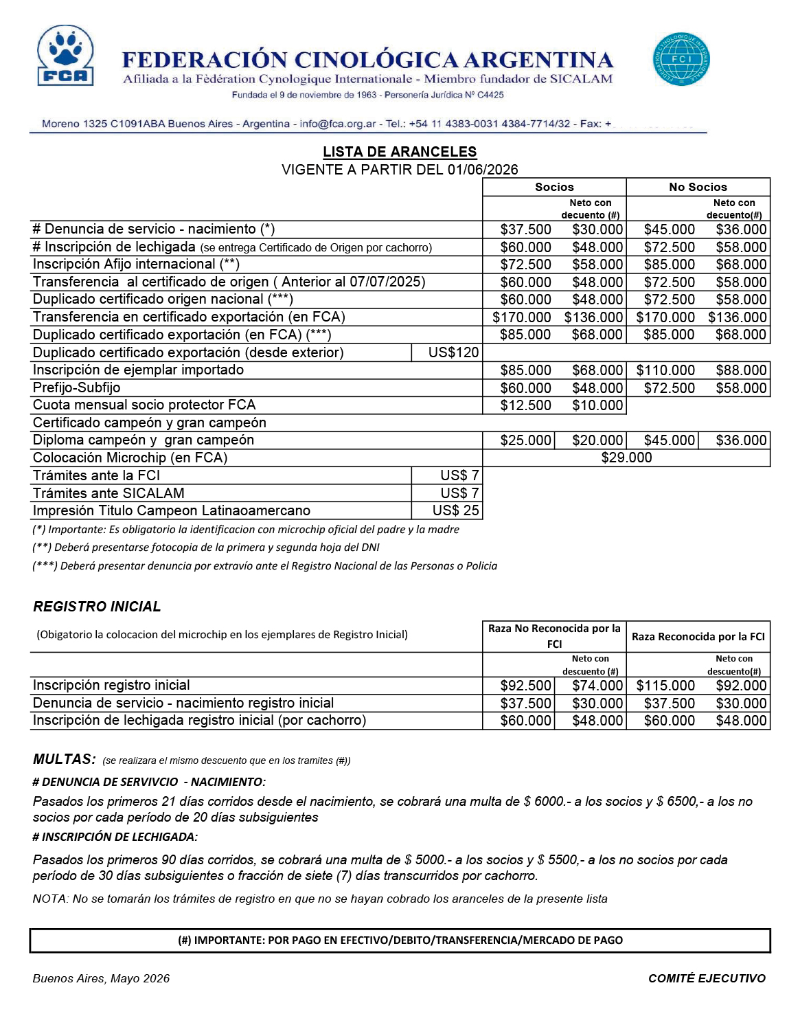 Aranceles 01 06 26